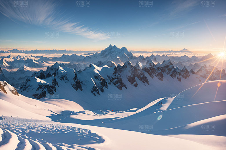 雪山高海拔风景摄影图