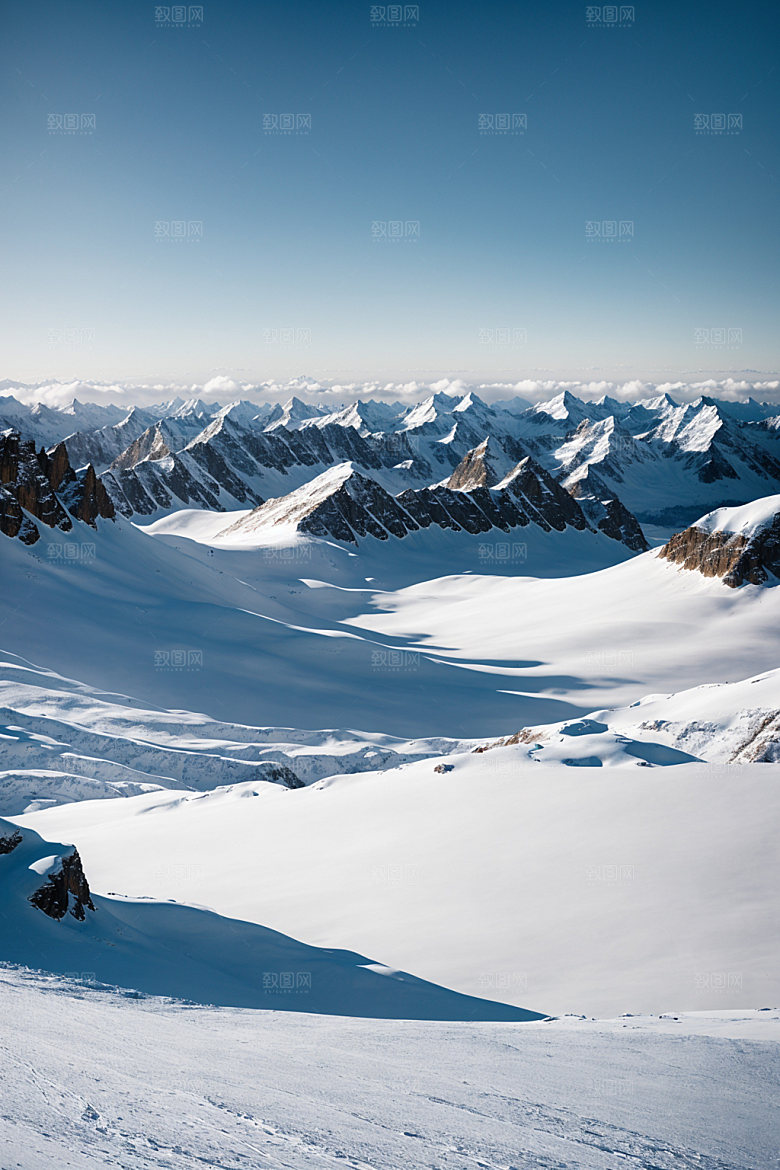 雪山风光雪峰摄影图