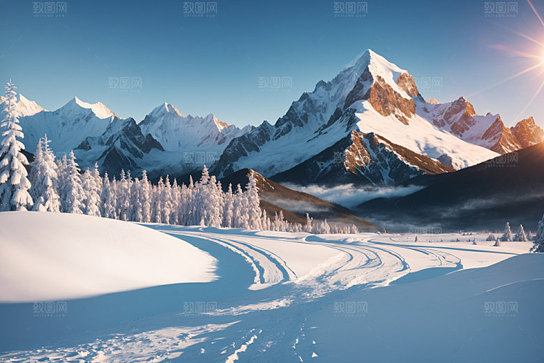 雪山高清高海拔摄影图