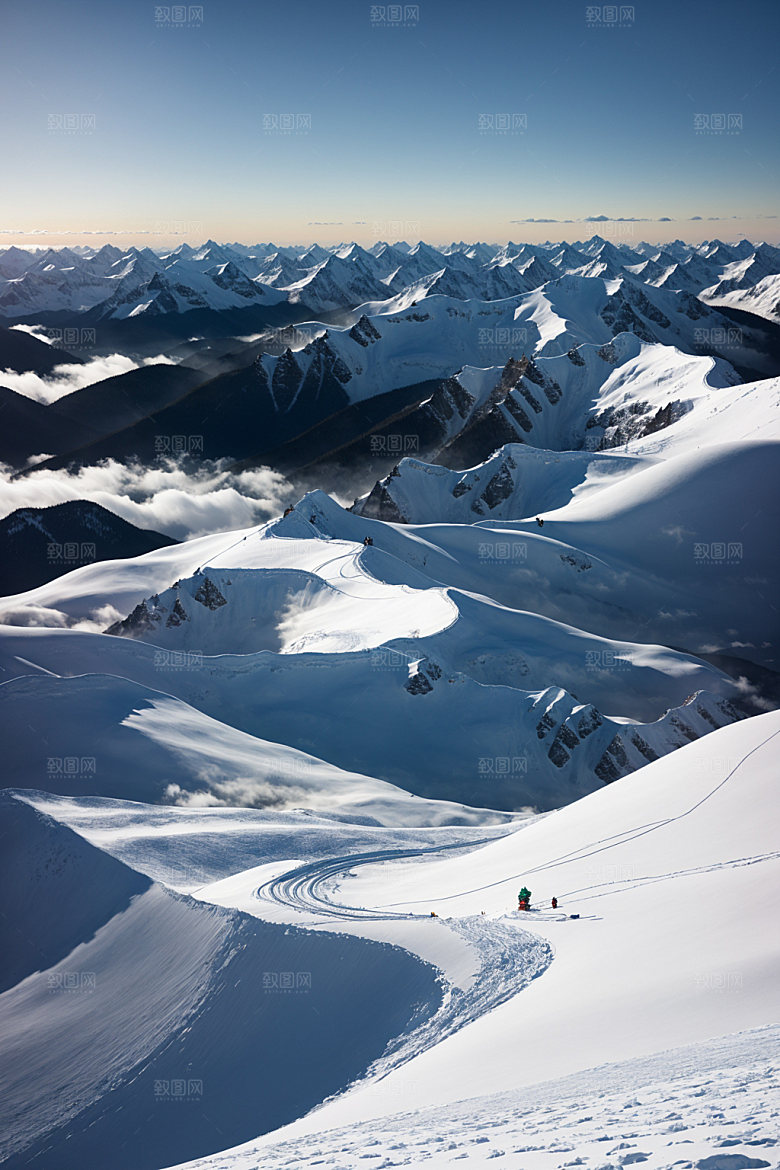雪山风景高海拔摄影图