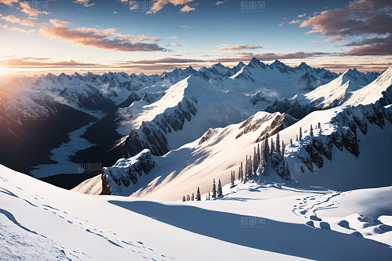 雪山风光风景摄影图