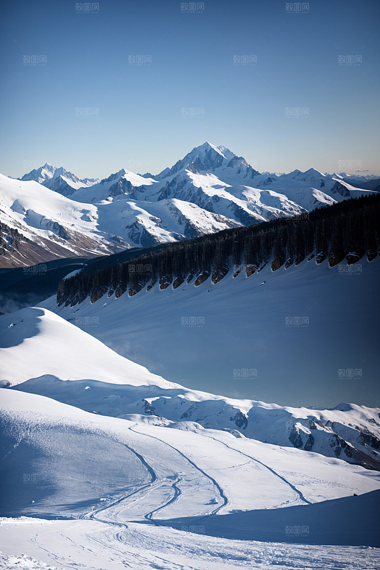 雪山自然高海拔摄影图