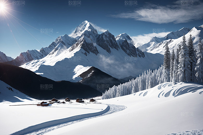 雪山高清高海拔摄影图