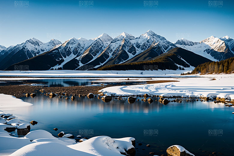 雪山高清雪峰摄影图