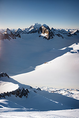 雪山顶峰高清摄影图