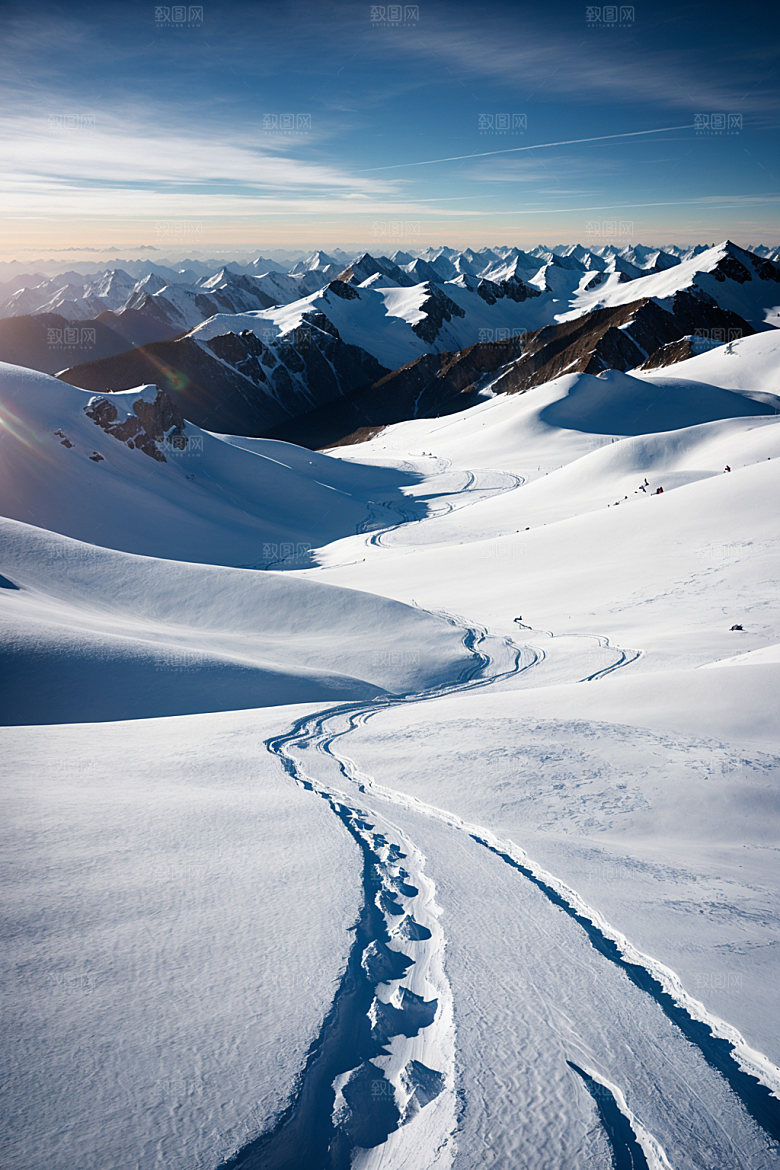 雪山高山自然摄影图