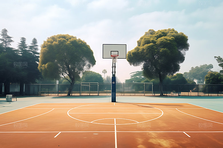 学校操场足球场校园环境摄影图