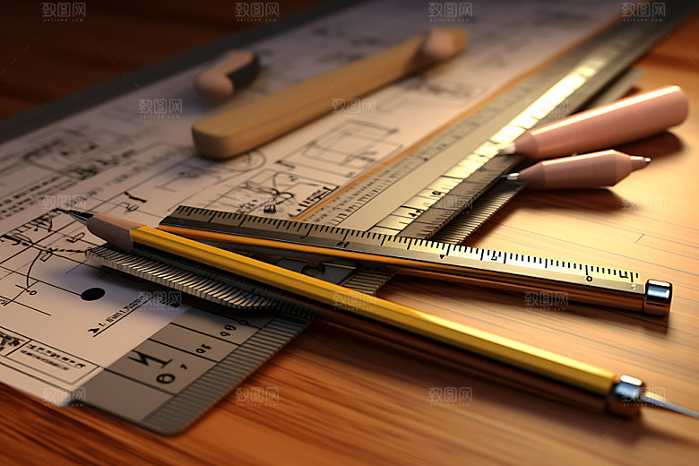 文具3D铅笔效果图