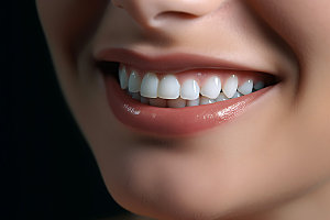 微笑牙齿洁牙口腔护理摄影图