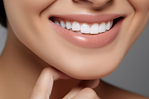 微笑牙齿局部牙膏广告摄影图