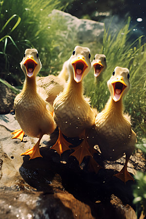 鸭子高清自然摄影图