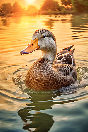 鸭子动物自然摄影图
