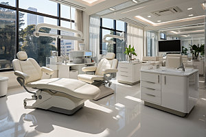 牙科诊所治疗场景摄影图