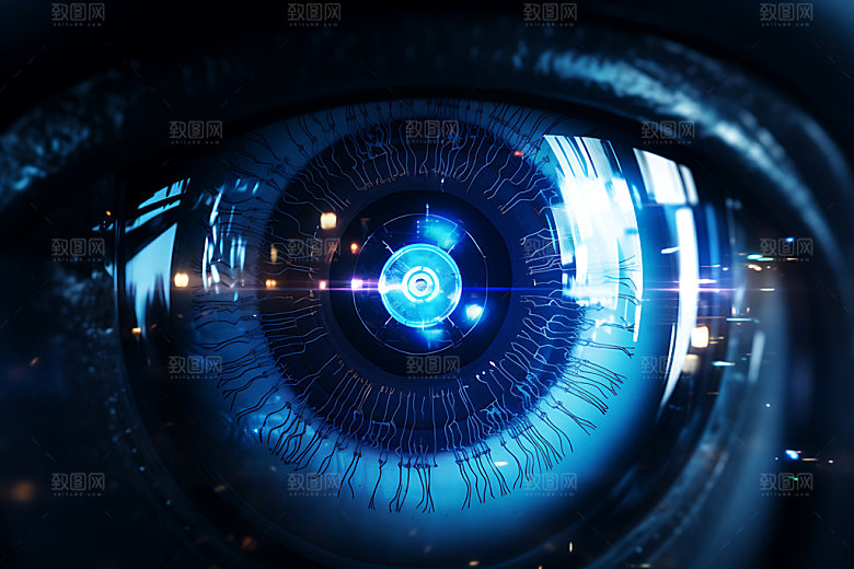 眼睛视力科技感插图