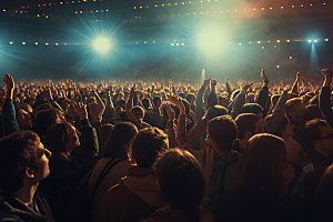 演唱会观众人群音乐节视觉效果图