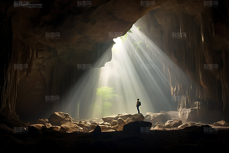 岩洞风光洞穴摄影图