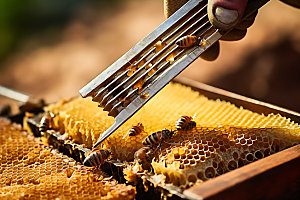 养蜂食品采蜜摄影图