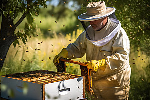 养蜂食品蜂蜜生产摄影图