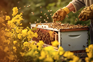 养蜂蜂蜜制作蜂蜜生产摄影图