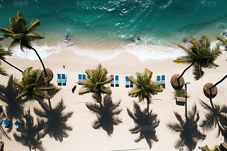 夏季海边大海旅行摄影图