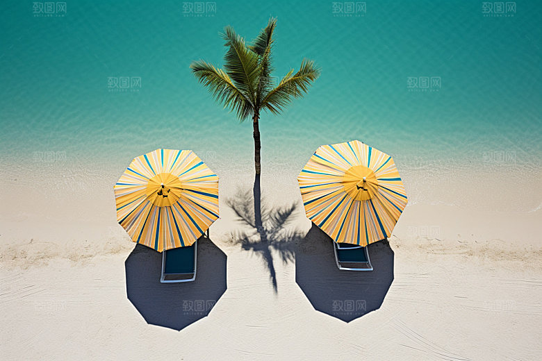 夏季海边大海旅行摄影图