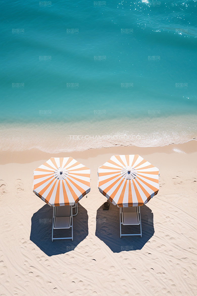 夏季海边夏天沙滩摄影图