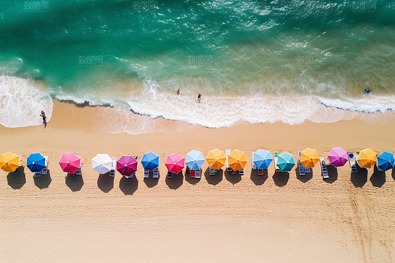 夏季海边夏日旅游摄影图