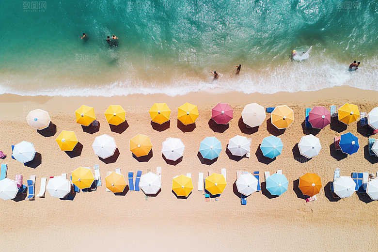 夏季海边旅游度假摄影图