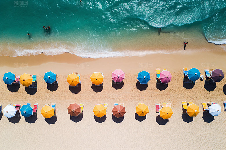 夏季海边夏天度假摄影图