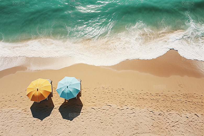 夏季海边夏日旅游摄影图