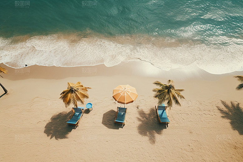 夏季海边大海高清摄影图