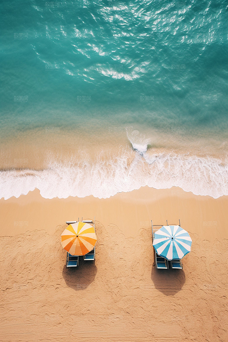 夏季海边沙滩夏天摄影图