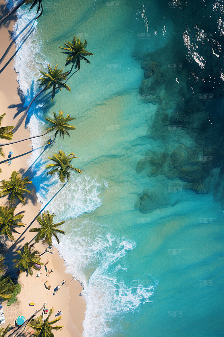 夏季海边大海旅行摄影图