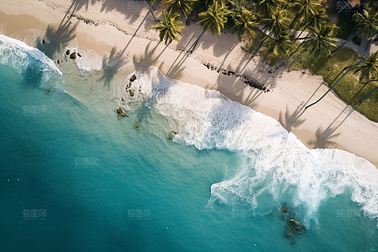 夏季海边沙滩夏天摄影图
