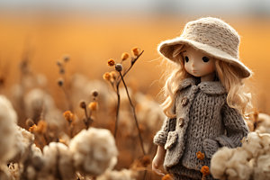 羊毛毡女孩温馨可爱摄影图