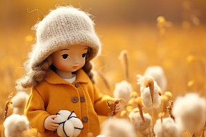 羊毛毡女孩温馨甜美摄影图