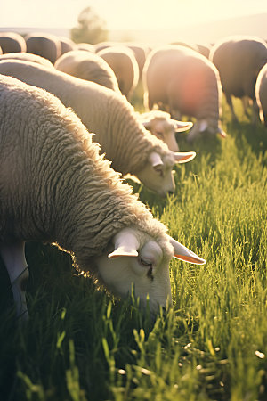 羊自然放羊摄影图