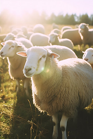 羊农场放羊摄影图