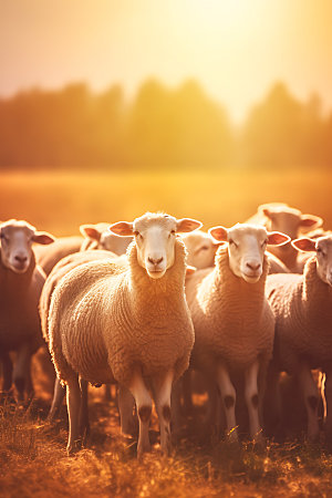 羊高清放牧摄影图