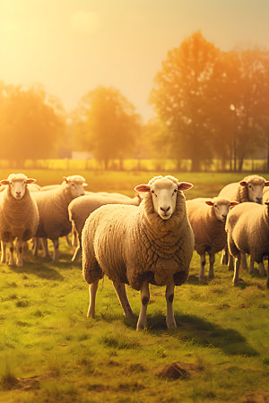 羊牧场养殖摄影图