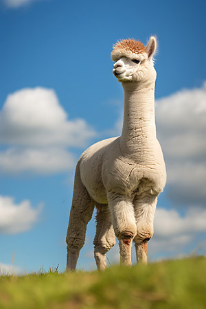 羊驼自然南美动物摄影图