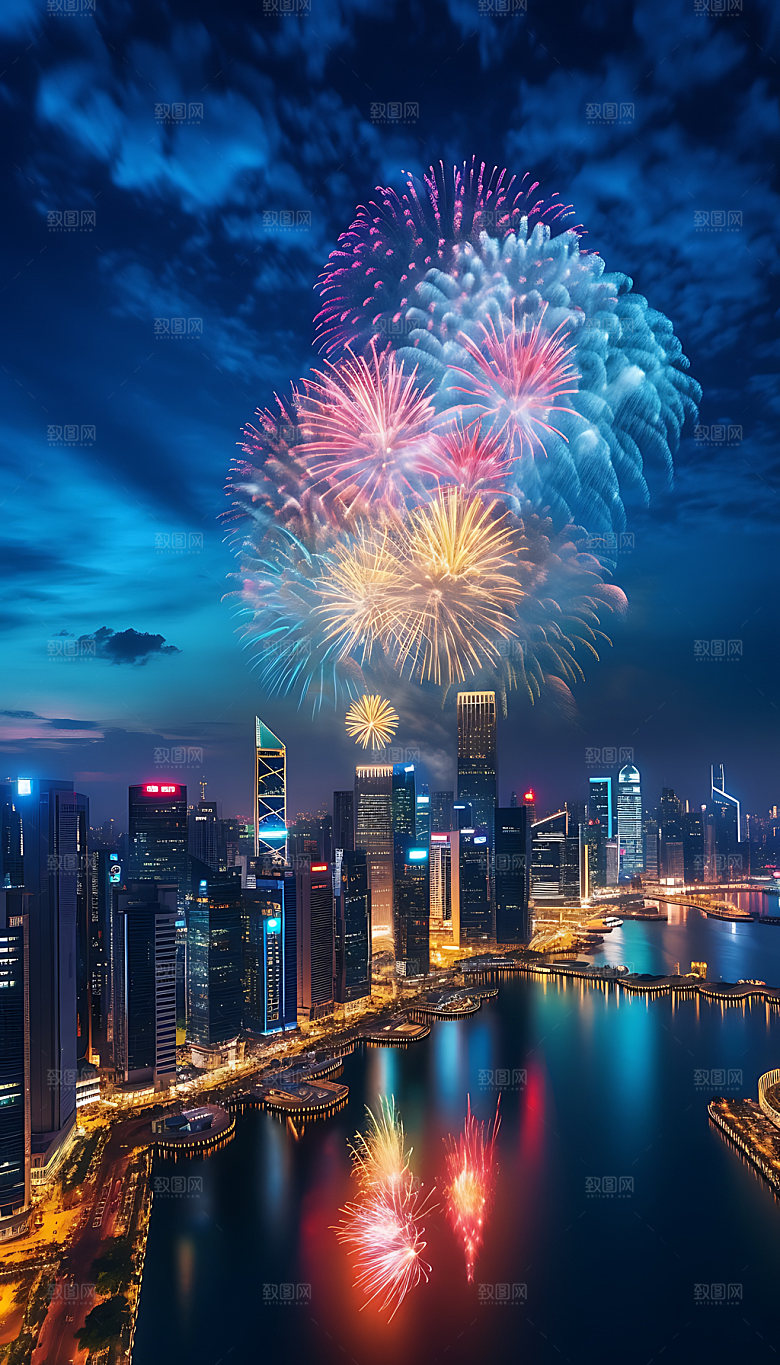 烟花浪漫唯美摄影图