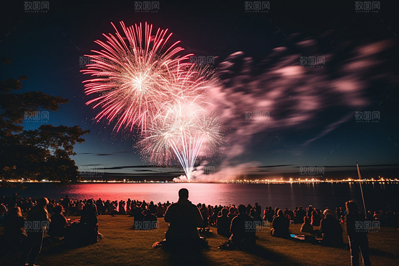烟火大会节庆风光素材