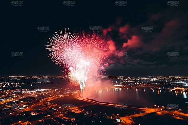 烟火大会风光节庆素材