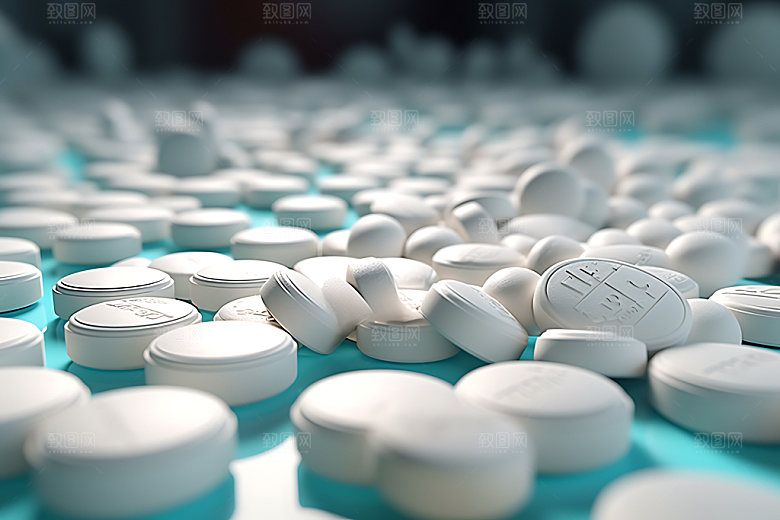 药品模型药片胶囊摄影图