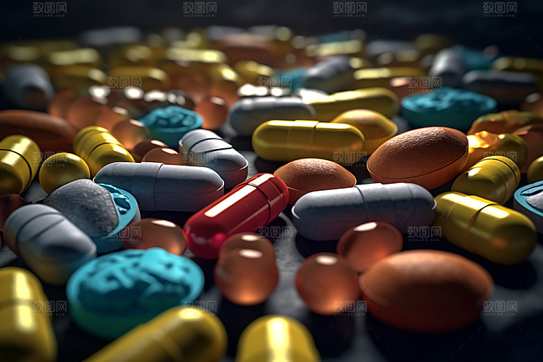 药品药片胶囊高清摄影图
