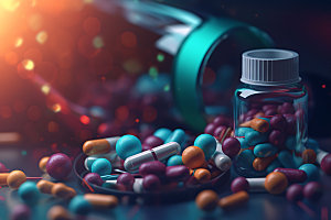 药品健康模型摄影图