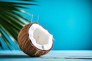 椰子健康食品热带水果摄影图