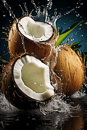 椰子健康食品高清摄影图