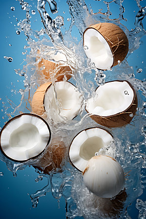 椰子水果健康食品摄影图